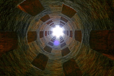 St. Patrick's Well, a masterpiece of engineering in Orvieto, Italyの写真素材