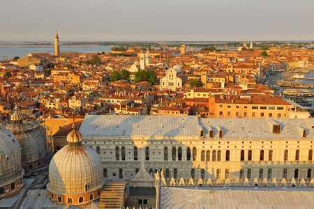 Aerial view of Venice from San Marco bell tower, Italyのeditorial素材