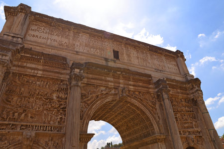The Roman Forum, Italian Foro Romano in Rome, Italy.の写真素材