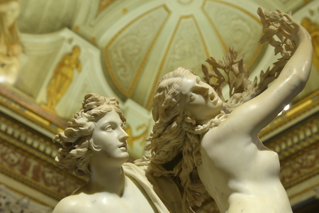 Apollo and Daphne, marble sculpture by italian artist Gian Lorenzo Bernini, Galleria Borghese, Rome, Italyのeditorial素材