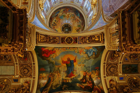 Interior of the Saint Isaac's Cathedral , Saint Petersburg, Russia