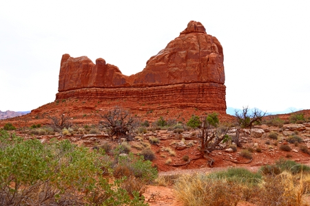 Beautiful landscape in natural colors at Arches National Park in Utah, USAの写真素材