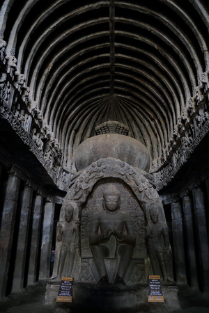 Temple of Ellora caves, the rock-cut temples, AURANGABAD, MAHARASHTRA in central Indiaのeditorial素材
