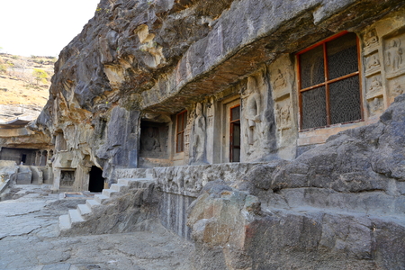 Temple of Ellora caves, the rock-cut temples, AURANGABAD, MAHARASHTRA in central Indiaのeditorial素材