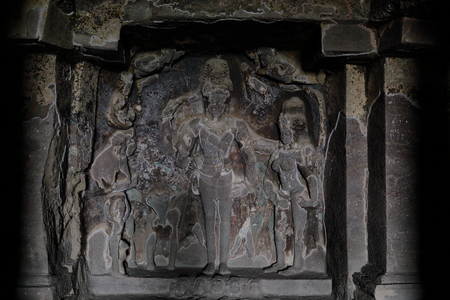 Temple of Ellora caves, the rock-cut temples, AURANGABAD, MAHARASHTRA in central Indiaのeditorial素材