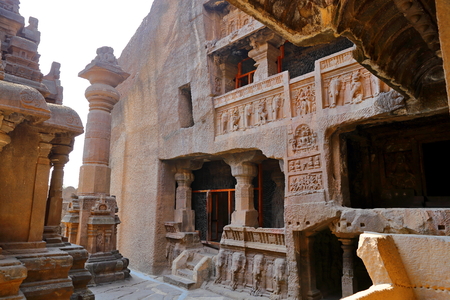 Temple of Ellora caves, the rock-cut temples, AURANGABAD, MAHARASHTRA in central Indiaのeditorial素材