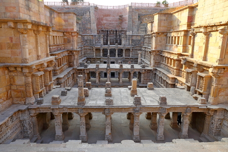 Rani ki vav, an stepwell on the banks of Saraswati River in Patan.のeditorial素材