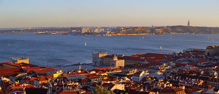 Lisbon Historical Cityscape, view from the old town Alfama, Lisbon Portugal