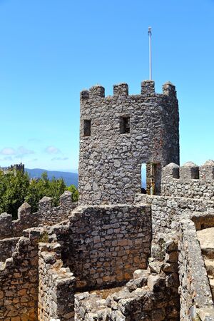 The Castle of the Moors (Castelo dos Mouros ) medieval castle in Sintra, Portugal.のeditorial素材