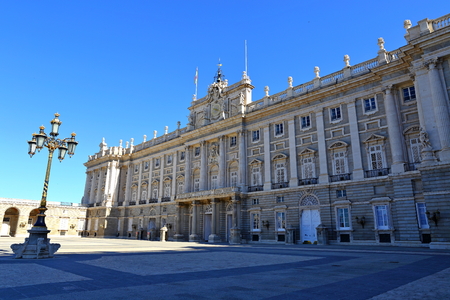 The Palacio Real de Madrid (Royal Palace) and the Plaza de Armeria is the ceremonial residence of the royal Spanishのeditorial素材