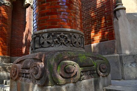 Hospital of the Holy Cross and Saint Paul de la Santa Creu i Sant Pau, Barcelona, Spain by Lluis Domenech i Montaner in barcelonaのeditorial素材