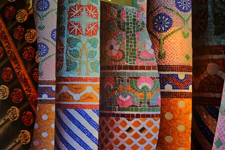 Hospital of the Holy Cross and Saint Paul de la Santa Creu i Sant Pau, Barcelona, Spain by Lluis Domenech i Montaner in barcelonaのeditorial素材