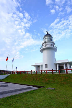 Sandiaojiao lighthouse, located in New Taipei City, Taiwan (also known as The Cape Santiago lighthouse)の写真素材