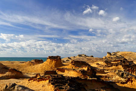 Natural rock formation at Yehliu Geopark, one of most famous wonders in Wanli, New Taipei City, Taiwan.のeditorial素材