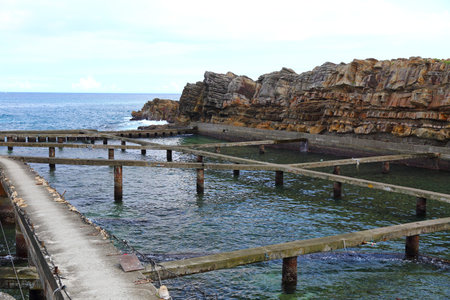 Coastal rock formations at Northeast Coast National Scenic Area, Taipei, Taiwan.