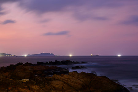 Coastal rock formations at Northeast Coast National Scenic Area, Taipei, Taiwan.