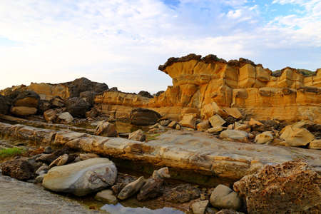 Xiaoyeliu scenic area located at Taitung, eastern Taiwan. The geology and topography here is similar to the Yeliu.の写真素材