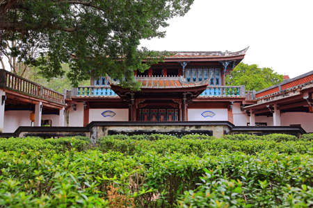 Lin family garden with elegant mansion and classic Chinese garden architectures in Banqiao District, New Taipei City, Taiwanのeditorial素材