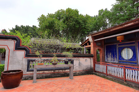 Lin family garden with elegant mansion and classic Chinese garden architectures in Banqiao District, New Taipei City, Taiwanのeditorial素材