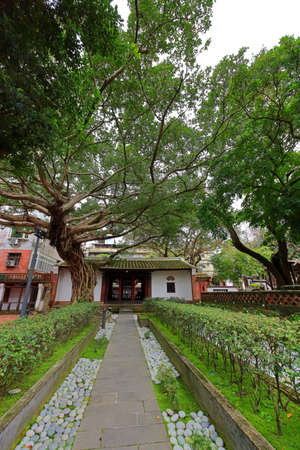 Lin family garden with elegant mansion and classic Chinese garden architectures in Banqiao District, New Taipei City, Taiwanのeditorial素材