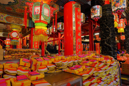 The Dajia Jenn Lann Temple, a temple to the Chinese sea goddess Mazu at Dajia District of Taichung, Taiwanのeditorial素材