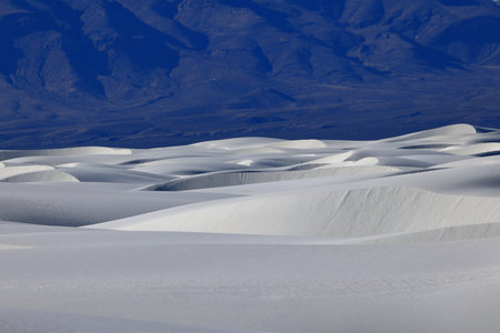 White Sands National Monument is a field of white sand dunes composed of gypsum crystals.の写真素材