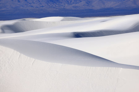 White Sands National Monument is a field of white sand dunes composed of gypsum crystals.の写真素材