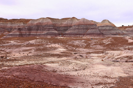 Painted Hills in Petrified Forest National Park, Arizona, USAの写真素材