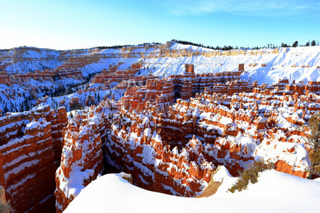 Bryce Canyon National Park in winter, Utah, United States.の写真素材