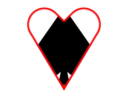 The playing card suits on the white backgroundの写真素材