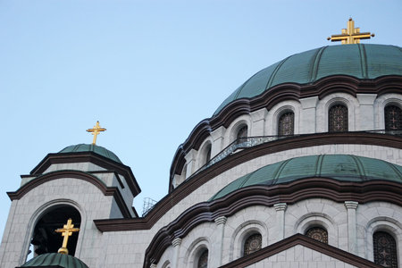 Domes and crosses of the temple