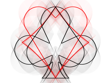 Abstract card suits on a white backgroundの写真素材