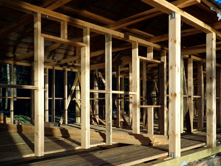 Carcass of the wooden house