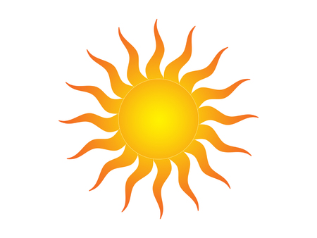 Symbol of the sun on a white backgroundの写真素材