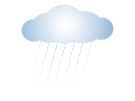Symbolic image of a cloud and rainの写真素材