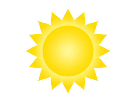 Symbol of the sun on a white backgroundの写真素材