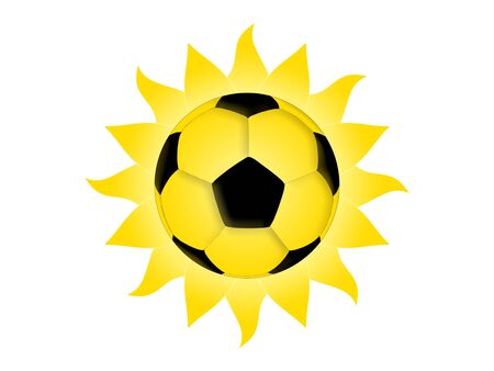 Soccer ball as the sunの写真素材