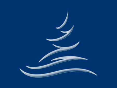 Symbol of the fir tree on a blue backgroundの写真素材