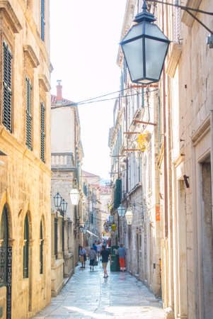 Dubrovnik old town, Croatia, March 25, 2016, Tour of the city and its visitorsのeditorial素材