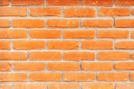 Handmade brick wall detail, sewn mud bricks