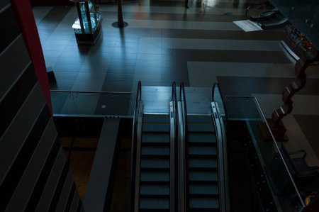 Overhead view of climbers inside a building