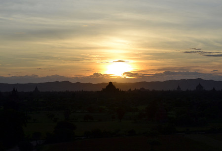 Sunset in Baganの写真素材