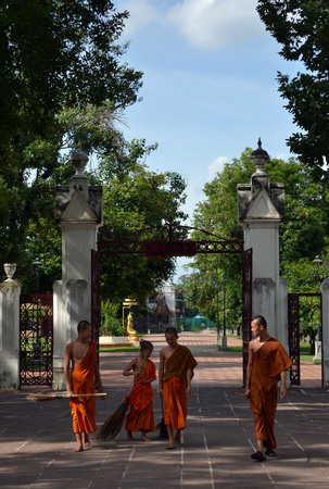 Young monks are interacting with each otherのeditorial素材