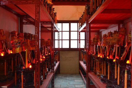 A set of Chinese-Buddhist amulet in one room.の写真素材