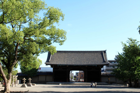 The wooden gate around Toji Temple in Kyoto, Japan. Pic was taken in August 2017.のeditorial素材