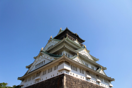 Osaka Castle taken from below. Picture was taken in Japan - August 2017.のeditorial素材