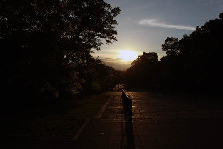 sunset at a Japanese park. Pic was taken in August 2017のeditorial素材