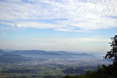 The lookout view around Namsan Mountain. Pic was taken in August 2017の写真素材