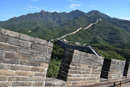 A far-away look to Great Wall of China. Pic was taken in Badaling, September 2017のeditorial素材