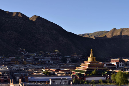 The lookout view of Xiahe or Labrang in Amdo Tibet, China. Pic was taken in September 2017の写真素材